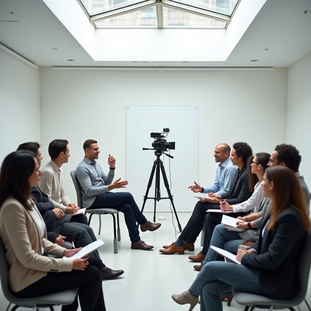 Customer service training role-play session